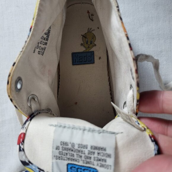 VTG 1993 Looney Tunes Keds High Top Women's Sz 8 Shoes Y2K Sneakers Tweety Bugs - Picture 8 of 10